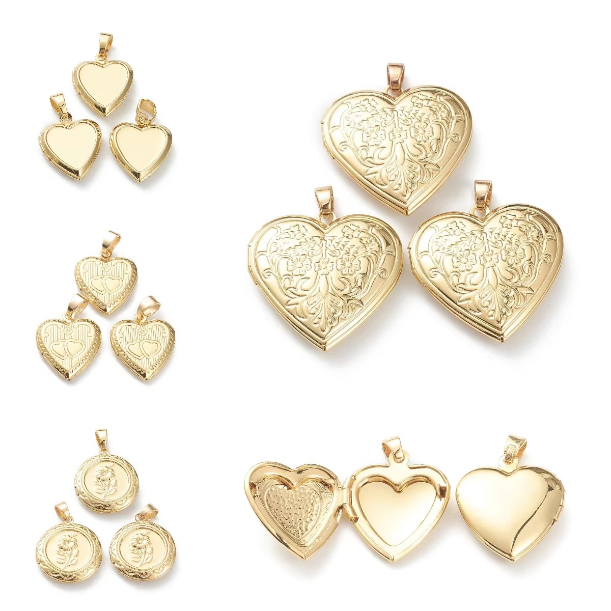 Heart Locket Necklace Photo - 10개 하트 사진 로켓 펜던트, 열