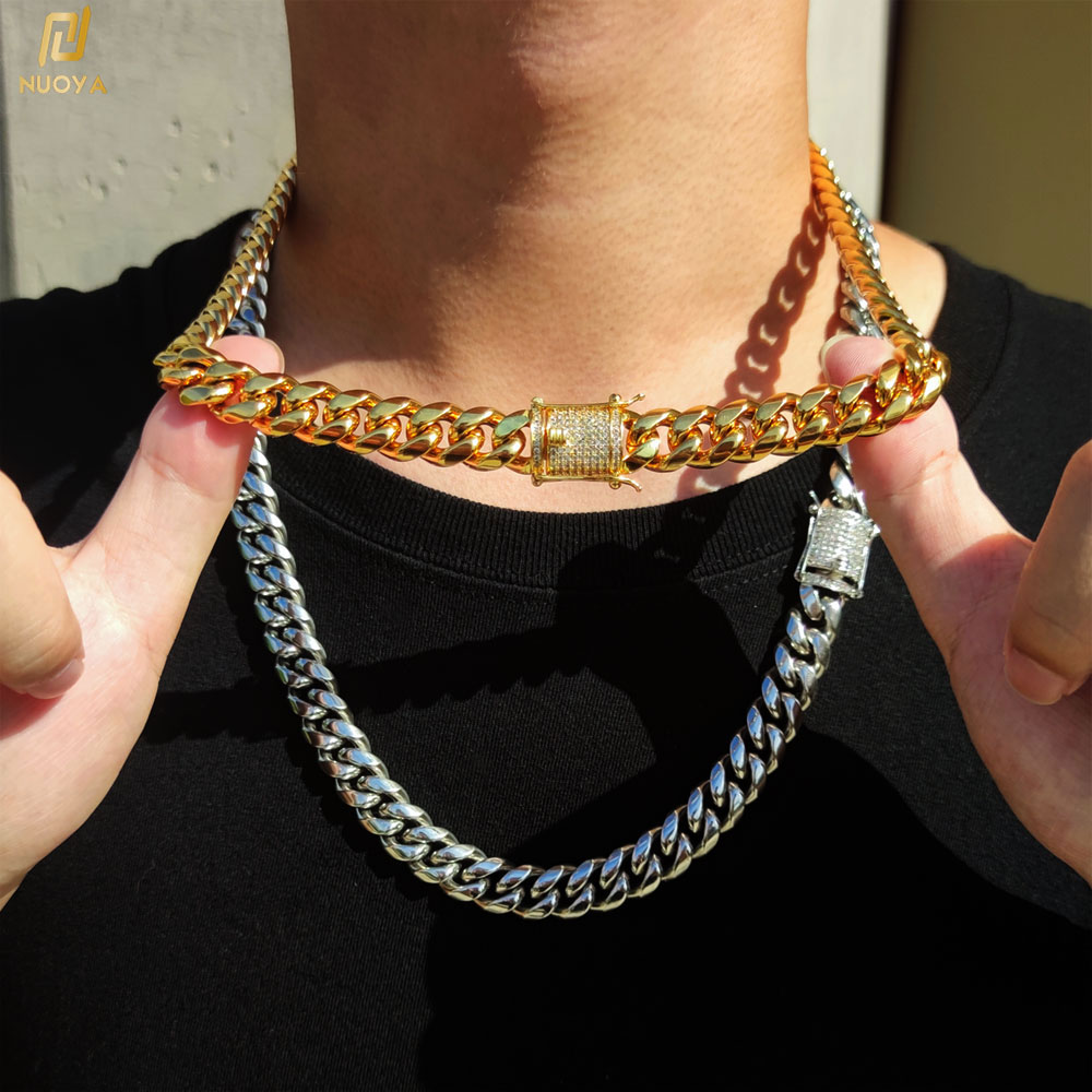 Cuban Link Chain 12Mm - 6-12mm 힙합 쿠반 체인 아이스드 클래스프