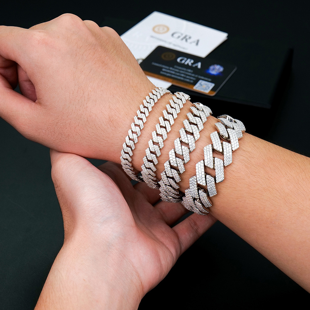 Cuban Link Chain 12Mm - GRA 인증 D 컬러 VVS1 모이사나이트