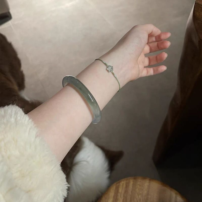 Bracelets - 미얀마 아이스 뷰티, 오일 그린 반조각