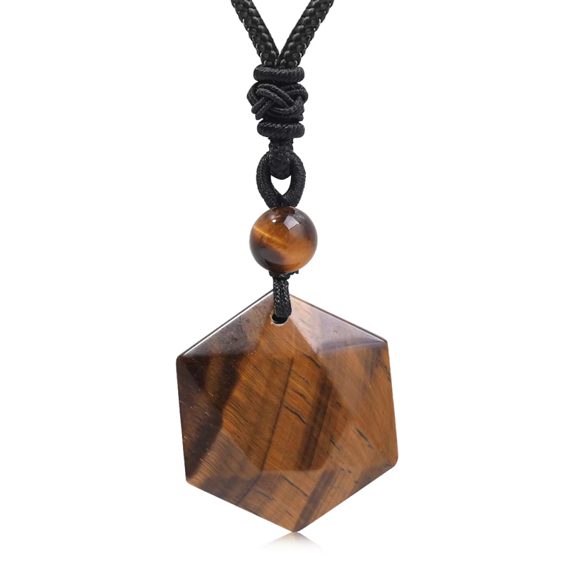 Crystal Pendant Necklace Natural Stone - 새로운 패션 호랑이 눈 별 펜던트