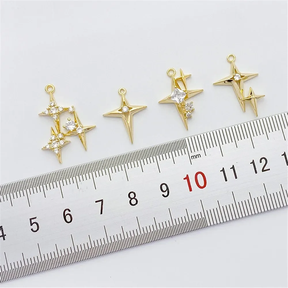 Cross Pendant Necklace Gold - 14K 금도금 마이크로 인레이드 지르콘 크로스