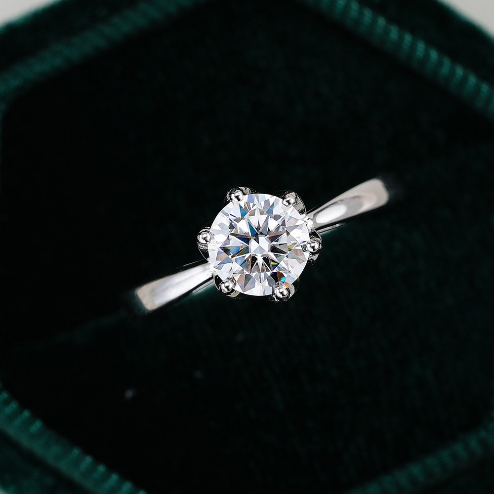 Moissanite Engagement Ring 1 Carat - JoyceJelly 클래식 6-클로 모이사나이트 반지 S925