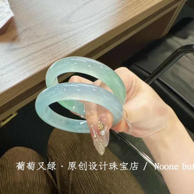 Bracelets - 고품질 워터폼, 아이스 블루 아게이트 칼세도니