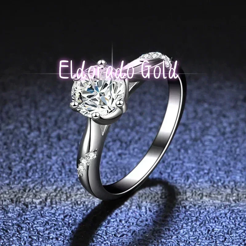 Moissanite Engagement Ring 1 Carat - 엘도라도 골드 100% 오리지널 인증 PT950