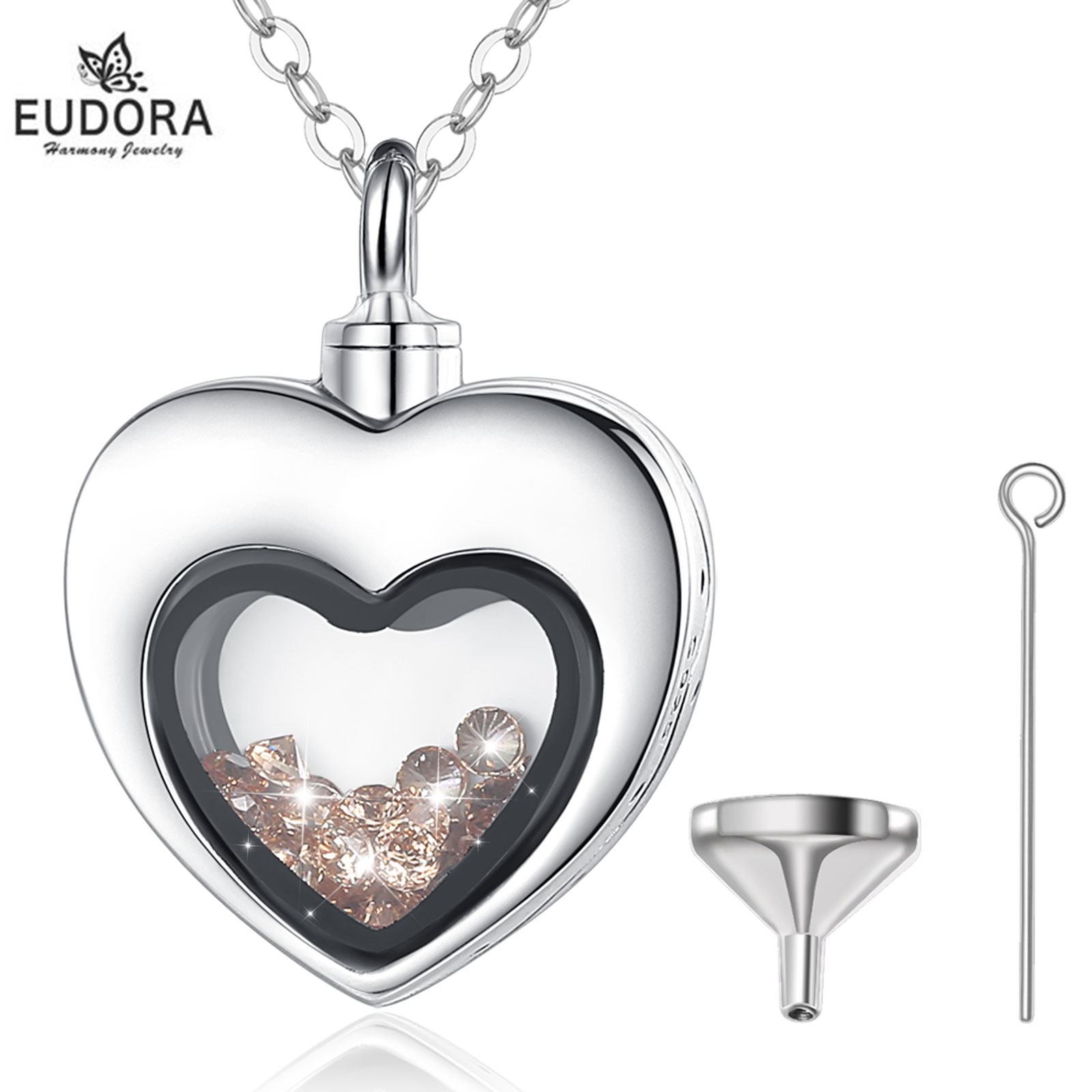 Heart Locket Necklace Photo - 유도라 스털링 실버 하트 로켓 하트