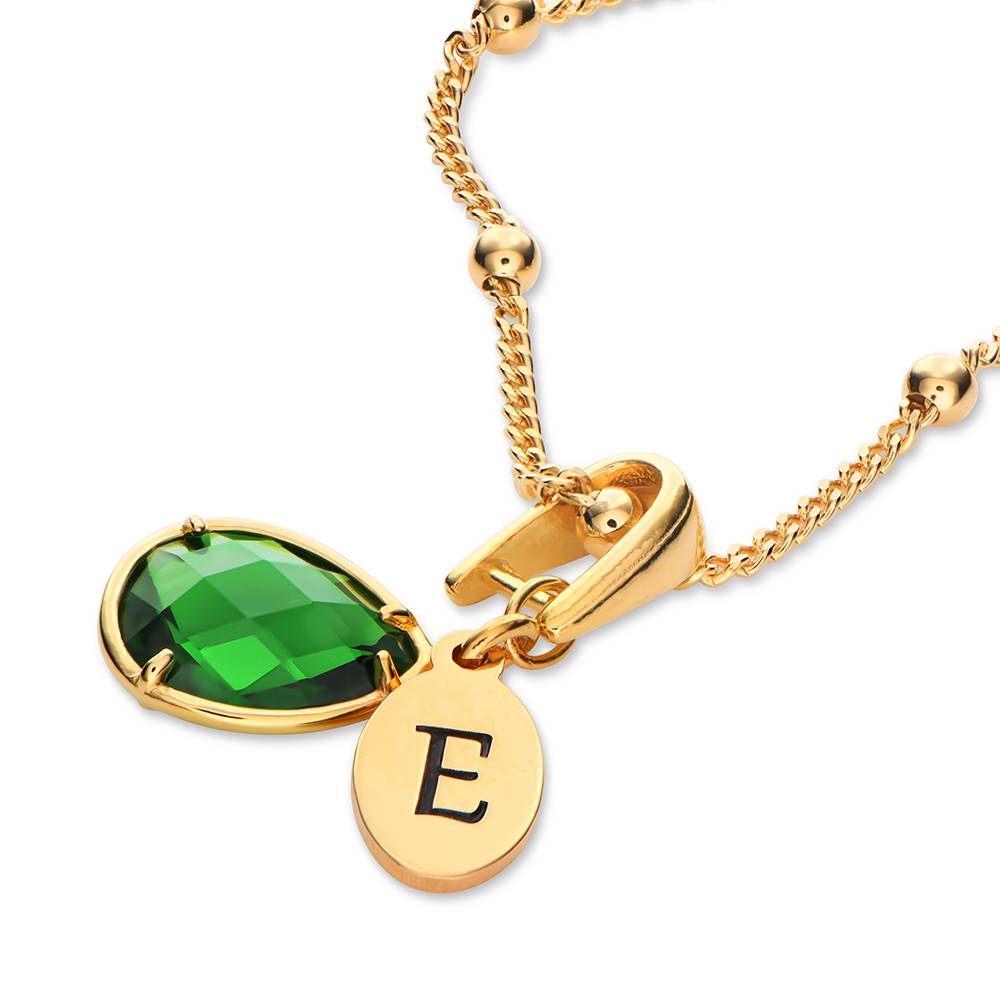 Initial Letter Necklace 18K Gold - 맞춤형 이름 펜던트, 탄생석 이니셜 드롭