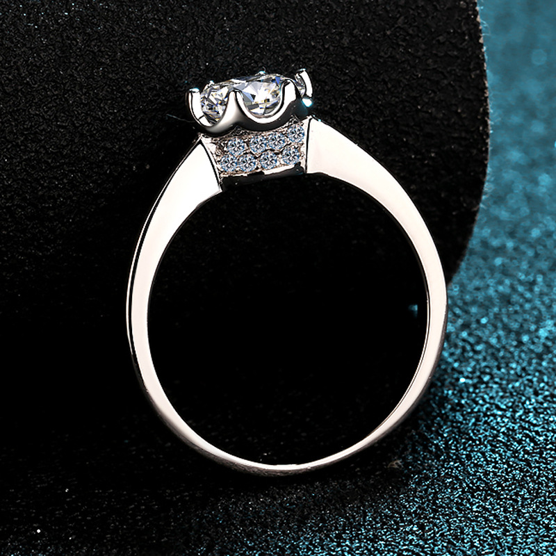 Moissanite Engagement Ring 1 Carat - 정교한 PT950 백금 반짝이는 1캐럿 모이사나이트