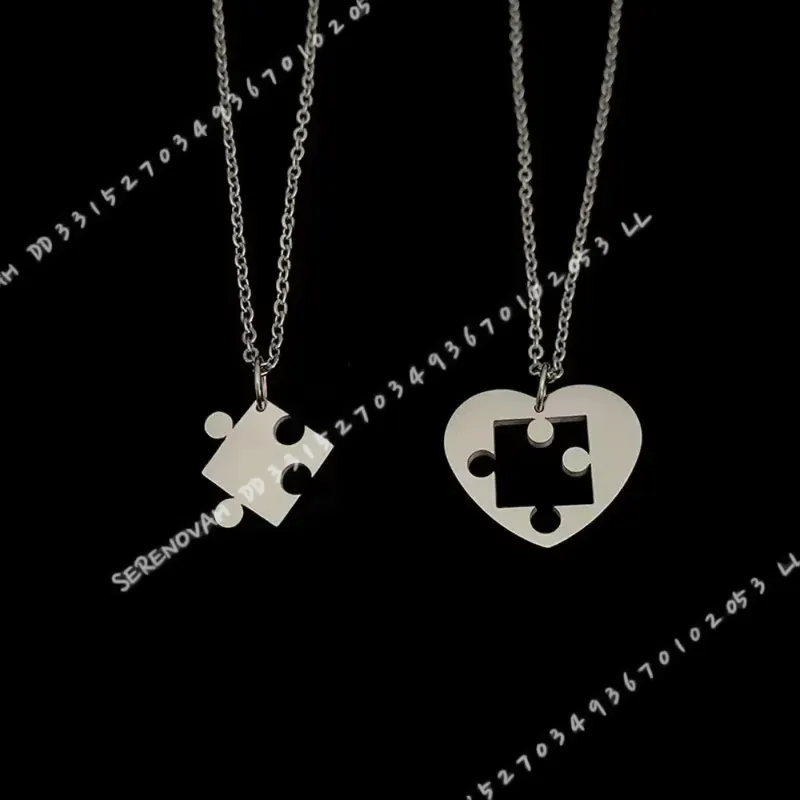 2개 세트 심플 퍼즐 하트 매칭 펜던트 커플 목걸이 ( - Magnetic Couple Matching Necklaces 리뷰 및 가격