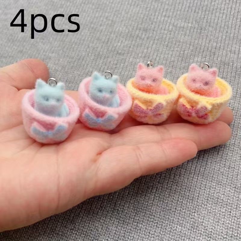 4개입 3D 플러시 레진 고양이 펜던트, DIY 쥬얼리 - Earrings 리뷰 및 가격