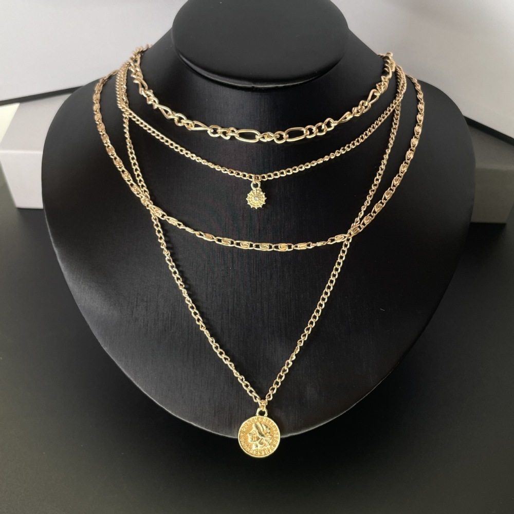 보헤미안 스타일 초상화 펜던트 목걸이 패션 멀티 레이어 - Layered Pendant Necklace Aesthetic 리뷰 및 가격