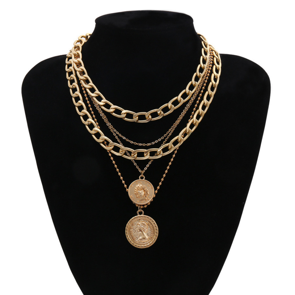 보헤미안 스타일 초상화 펜던트 목걸이 패션 멀티 레이어 - Layered Pendant Necklace Aesthetic 리뷰 및 가격