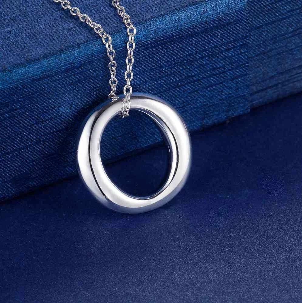 뜨거운 925 스털링 실버 간단한 O 라운드 펜던트 목 - 925 Sterling Silver Chain Necklace Men 리뷰 및 가격