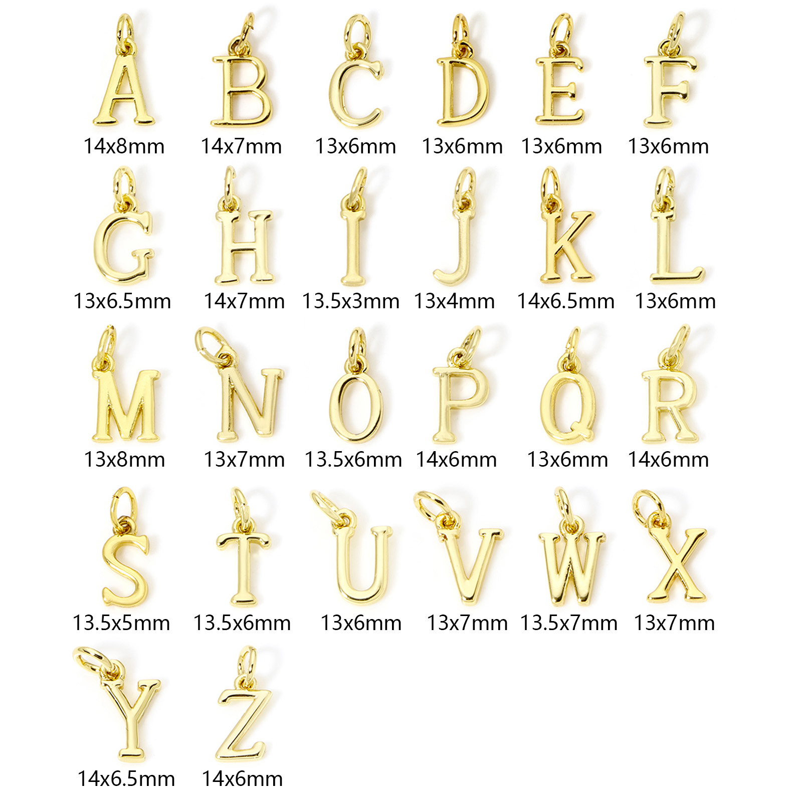 5 조각 황동 매력 18K 골드 도금 자본 알파벳 초기 - Initial Letter Necklace 18K Gold 리뷰 및 가격