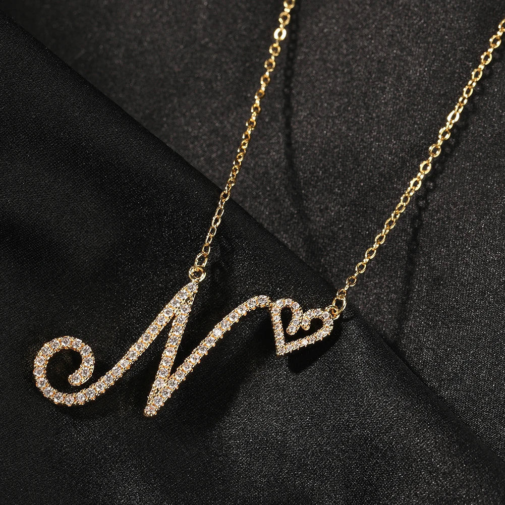 개인 맞춤 스크립트 이니셜 목걸이 하트 레터 펜던트 지 - Initial Letter Necklace 18K Gold 리뷰 및 가격
