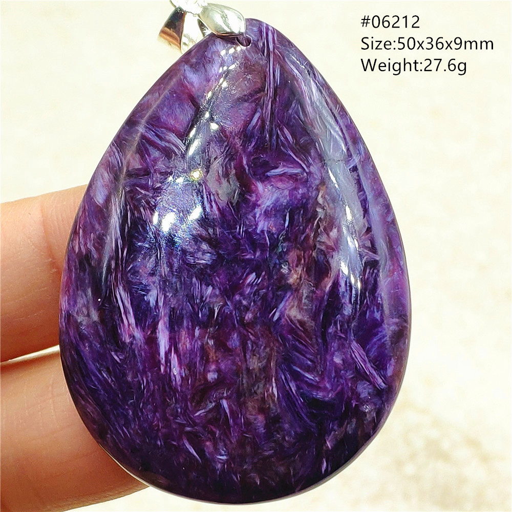 천연 보라색 Charoite 워터 드롭 보석 펜던트 여 - 925 Sterling Silver Chain Necklace Men 리뷰 및 가격