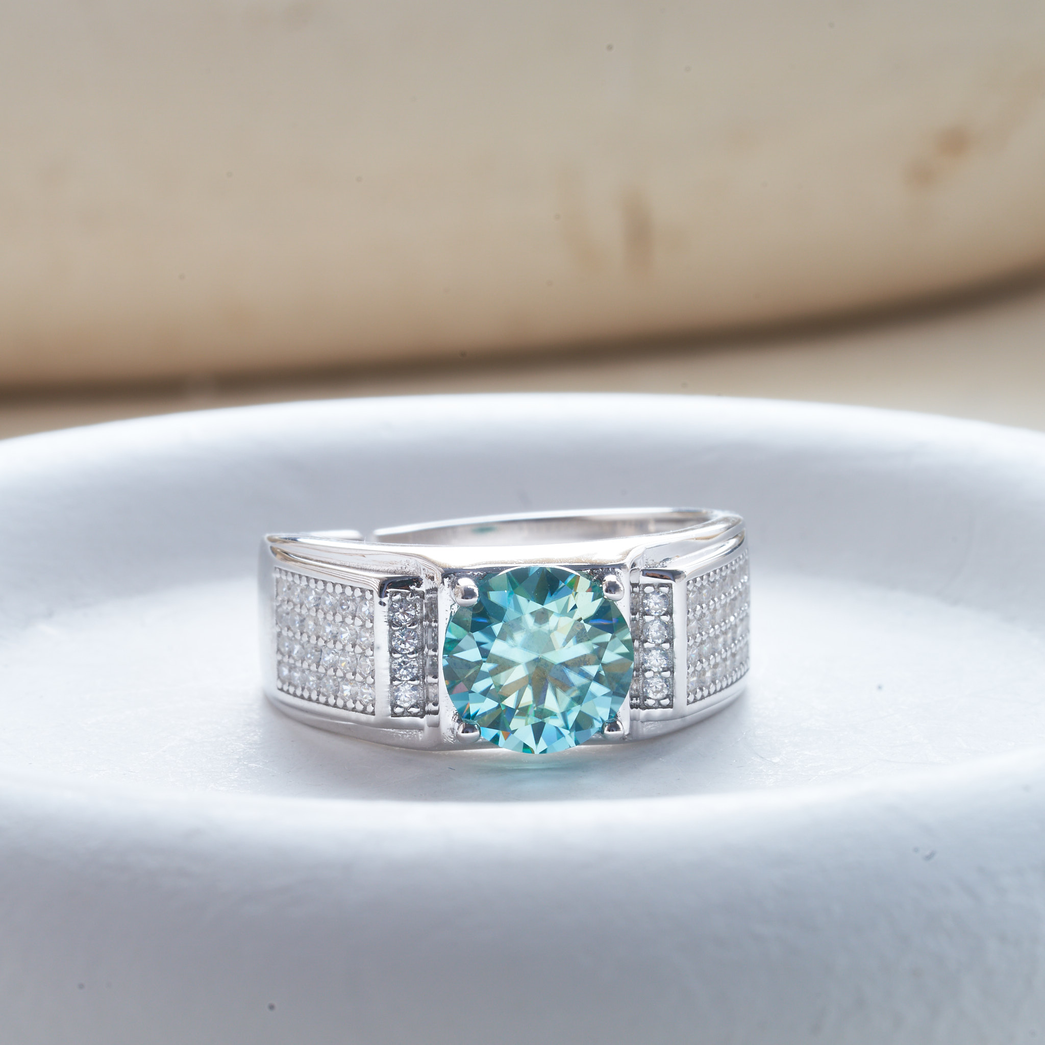 남성용 천연 블루 컬러 모이사나이트 반지, 100% 9 - Moissanite Engagement Ring 1 Carat 리뷰 및 가격