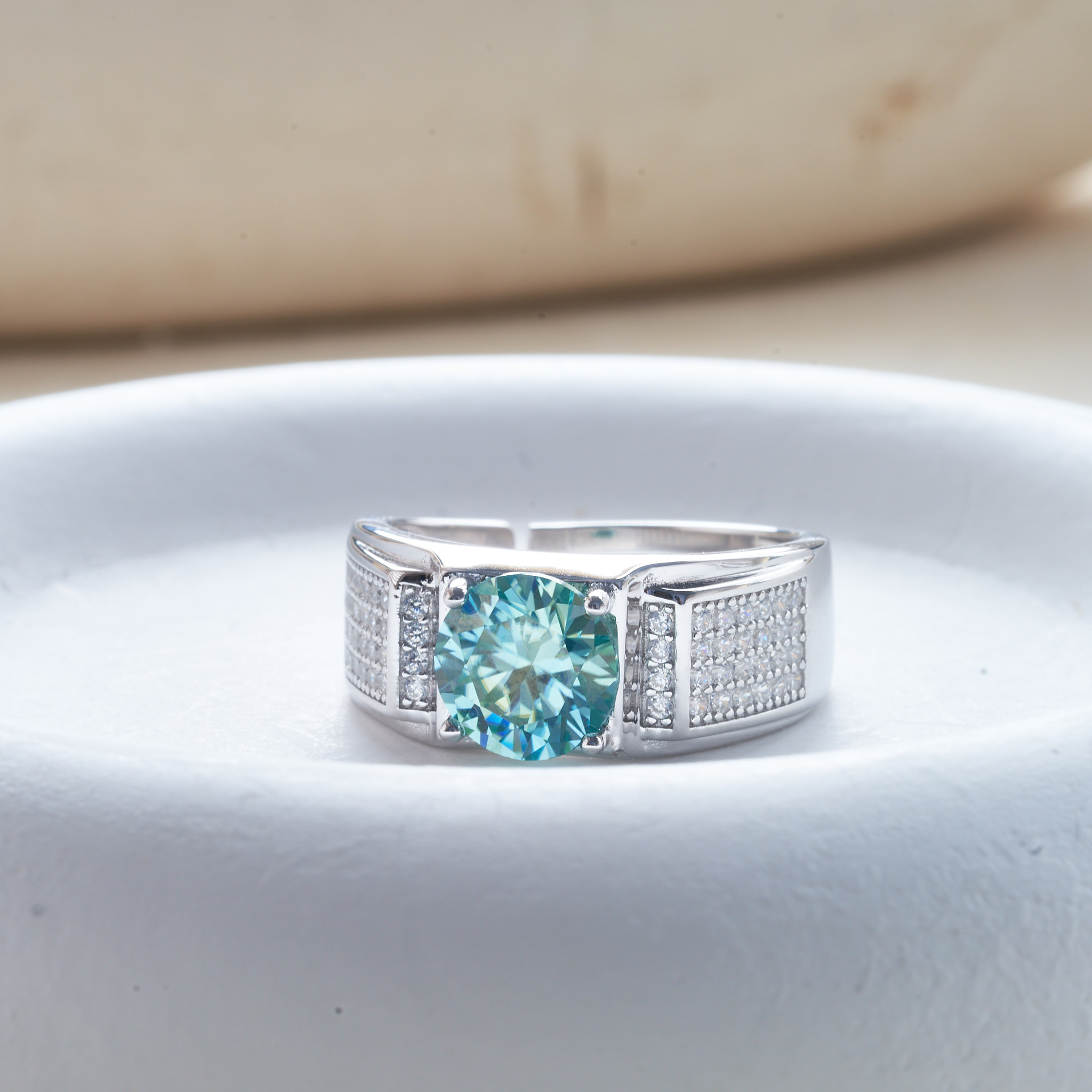 남성용 천연 블루 컬러 모이사나이트 반지, 100% 9 - Moissanite Engagement Ring 1 Carat 리뷰 및 가격