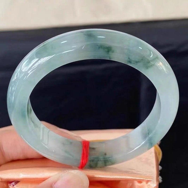푸른 꽃무늬가 있는 미얀마 비취석, 라오엥 광산에서 채 - Bracelets 리뷰 및 가격