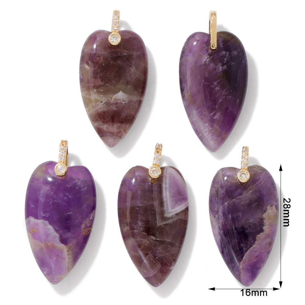 2개입 천연석 하트 펜던트, DIY 목걸이 팔찌용 힐링 - Crystal Pendant Necklace Natural Stone 리뷰 및 가격