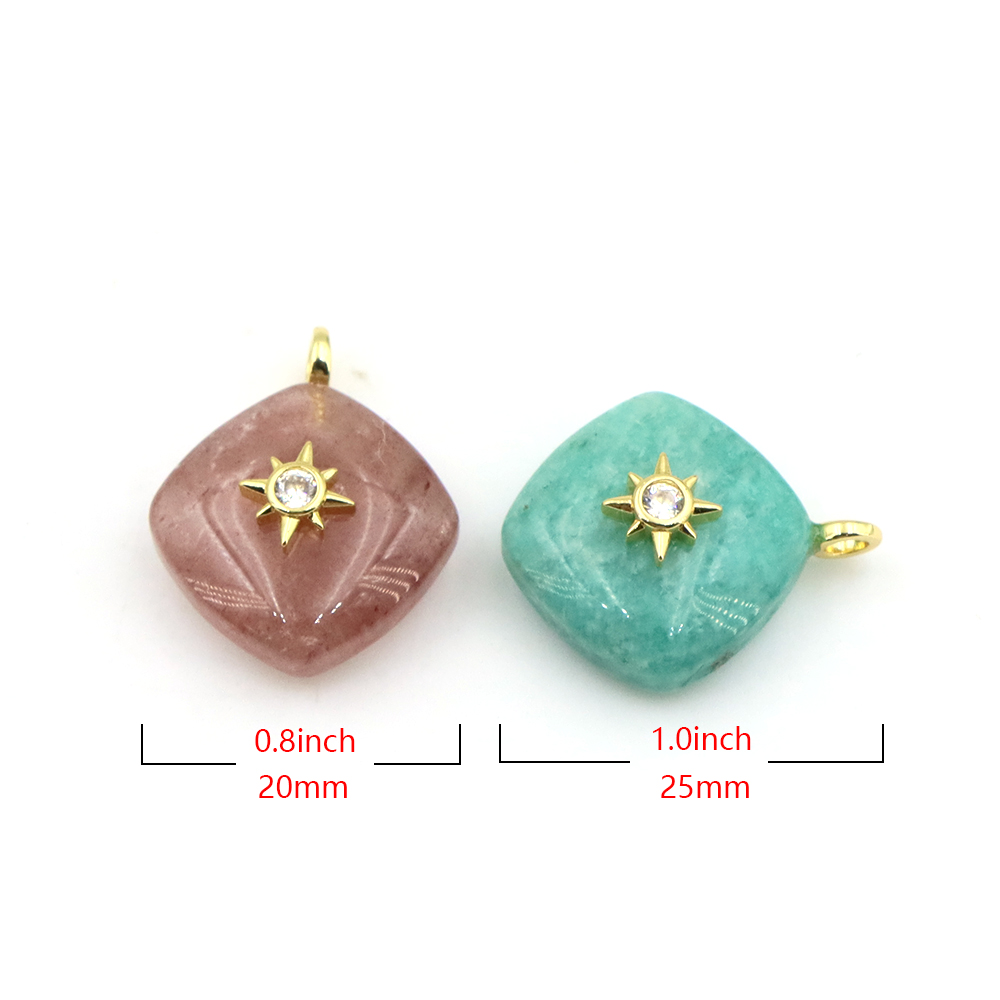 기하학적 모양의 천연석 크리스탈 펜던트와 스타버스트 태 - Crystal Pendant Necklace Natural Stone 리뷰 및 가격