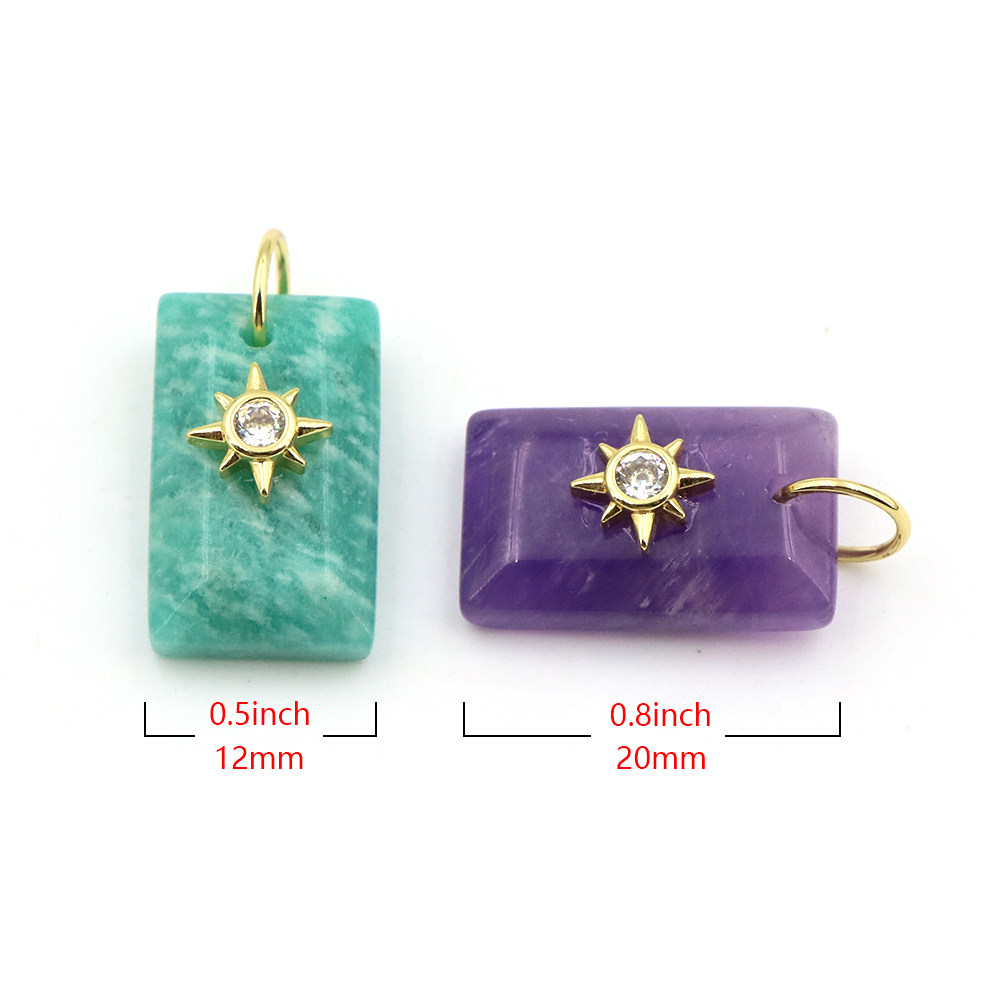 기하학적 모양의 천연석 크리스탈 펜던트와 스타버스트 태 - Crystal Pendant Necklace Natural Stone 리뷰 및 가격