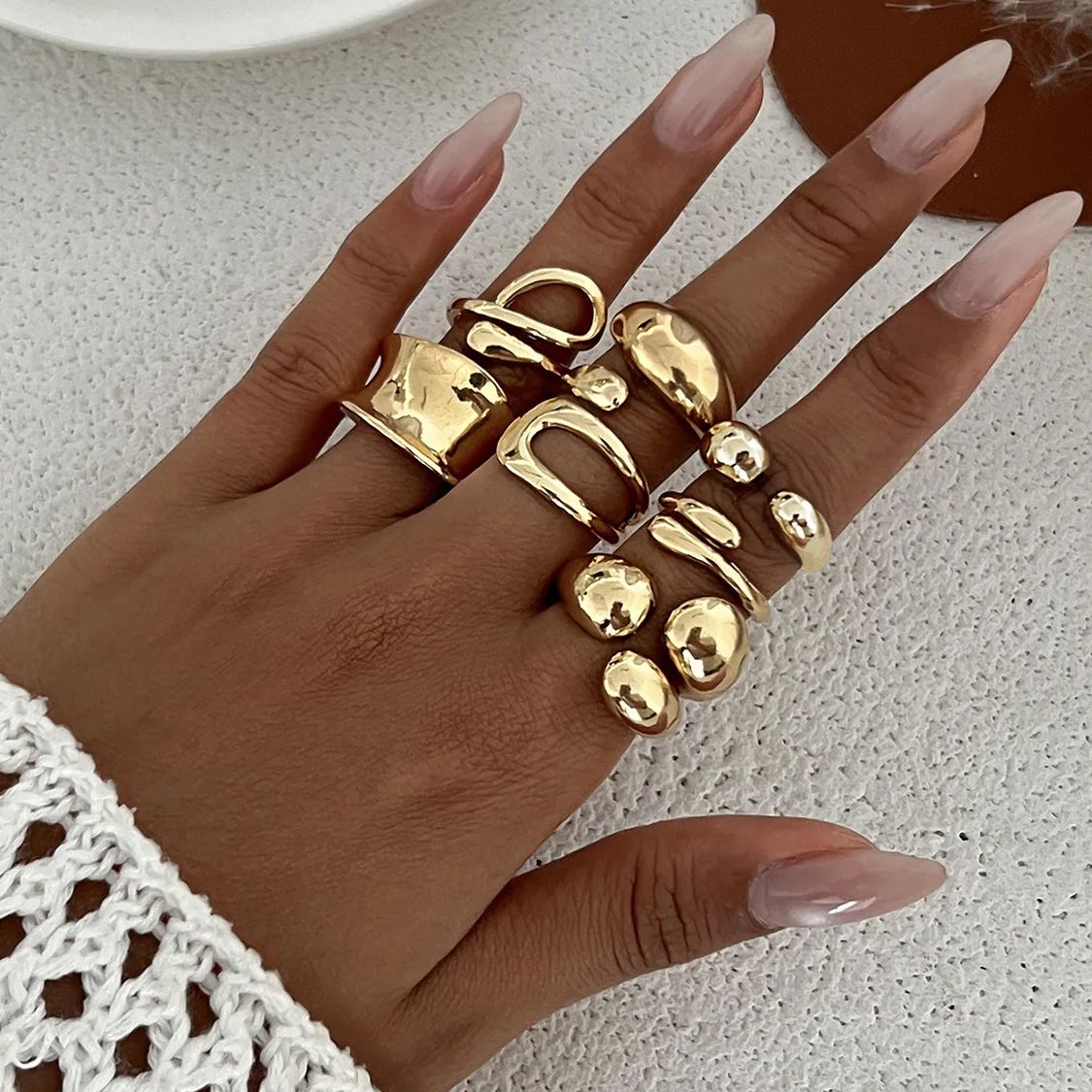 DIEZI 한 세트 여성을위한 패션 중공 기하학 너클  - Vintage Punk Knuckle Rings Set 리뷰 및 가격