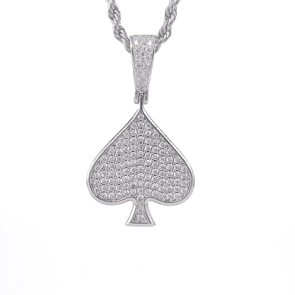 ESKEEm 아이스드 아웃 VVS 모이사나이트 에이스  - 925 Sterling Silver Chain Necklace Men 리뷰 및 가격