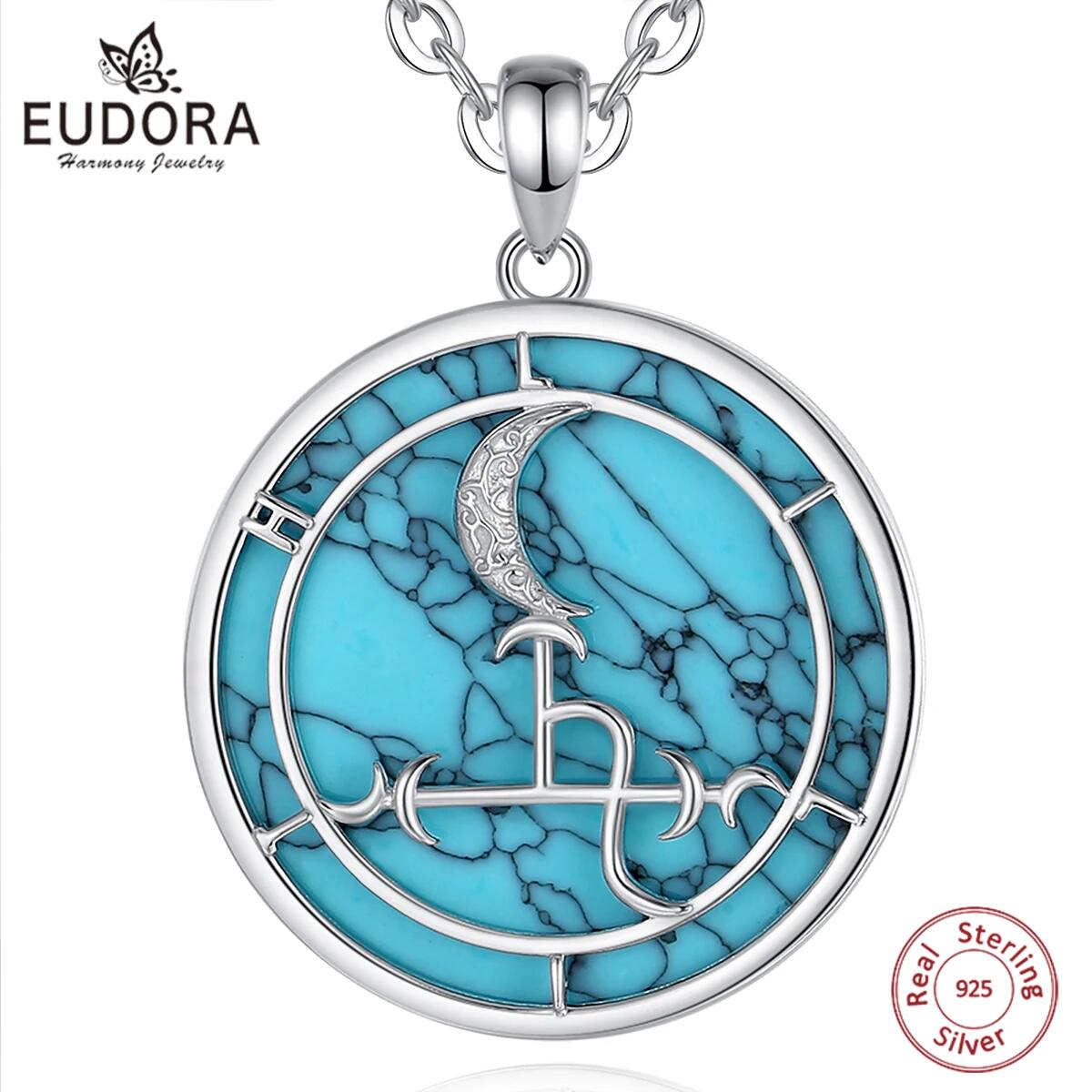 Eudora 925 스털링 실버 릴리스 달 목걸이, 청 - 925 Sterling Silver Chain Necklace Men 리뷰 및 가격