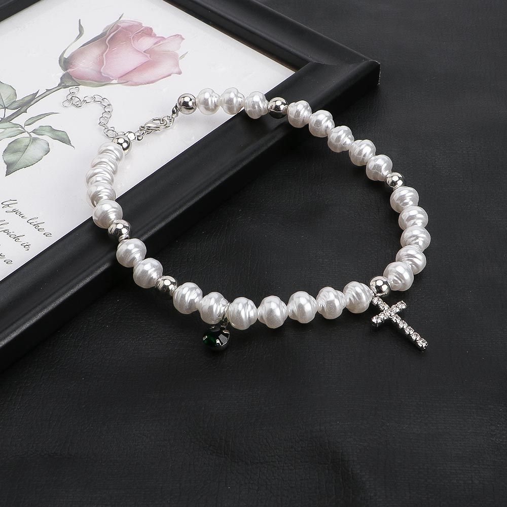 여성용 빈티지 펜던트 크리스탈 크로스 넥 쥬얼리, 모조 - Pearl Choker Necklace Vintage 리뷰 및 가격
