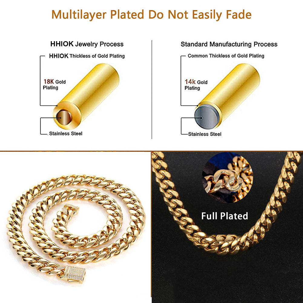 골드 도금 망 헤비 마이애미 쿠바 링크 체인 초커 랩  - Cuban Link Chain 12Mm 리뷰 및 가격