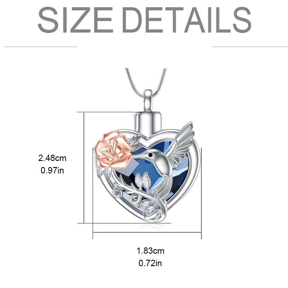 벌새 하트 유골함 로켓 목걸이 (장례용 유골함 로켓 목 - Heart Locket Necklace Photo 리뷰 및 가격