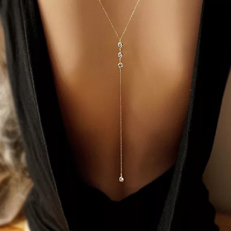 새로운 라인스톤 섹시 여성 백 체인 목걸이 비키니 비치 - Body Jewelry 리뷰 및 가격