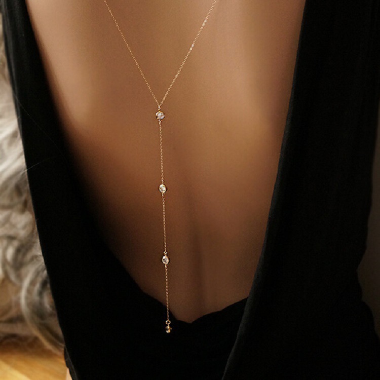 새로운 라인스톤 섹시 여성 백 체인 목걸이 비키니 비치 - Body Jewelry 리뷰 및 가격