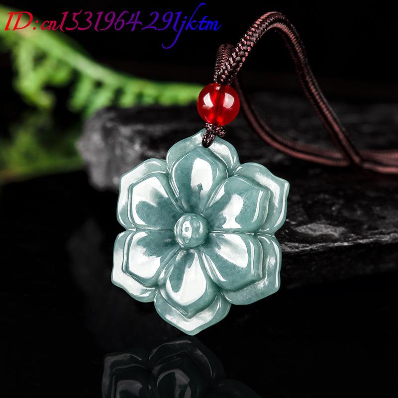 버마산 경옥 꽃 펜던트 목걸이 스톤 패션 액세서리 부적 - Necklaces 리뷰 및 가격