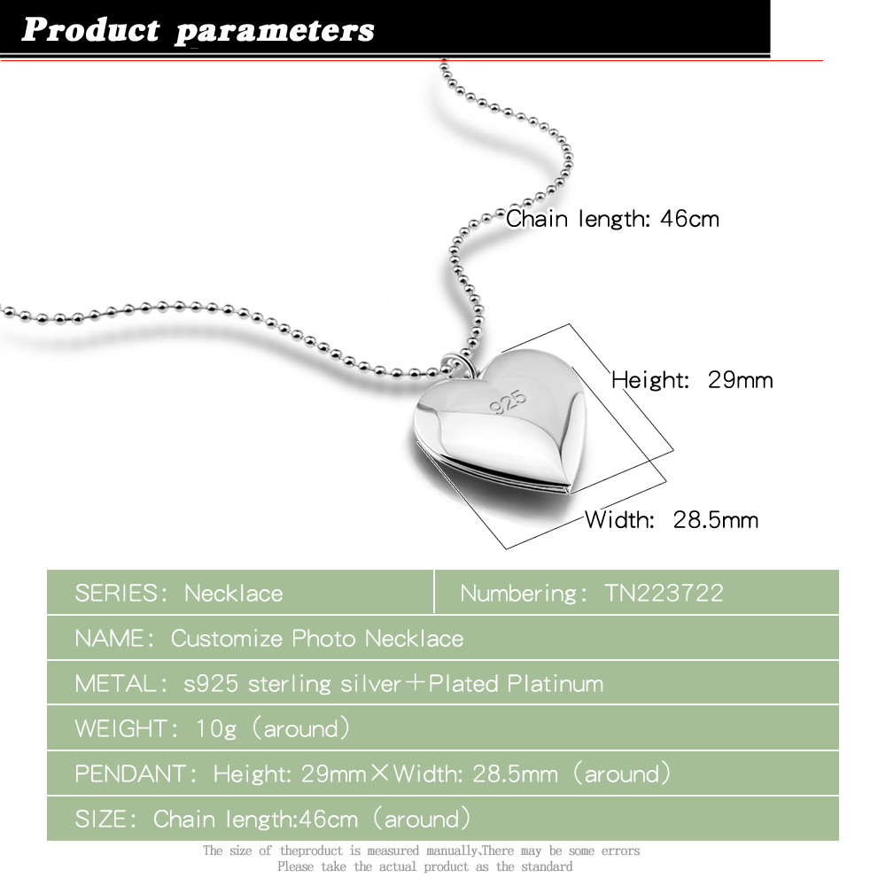 영원한 사랑 하트 초커 925 스털링 실버 하트 펜던트 - Heart Locket Necklace Photo 리뷰 및 가격