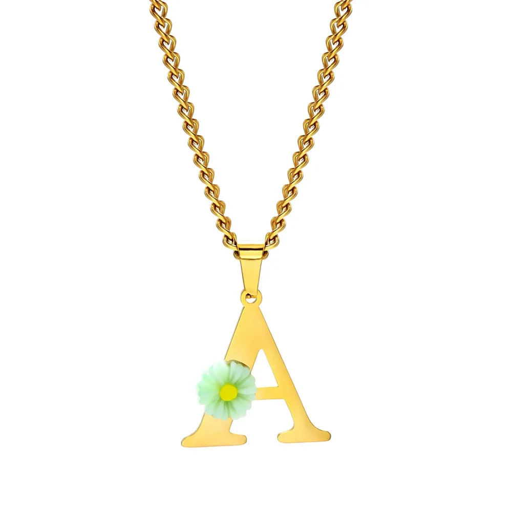 개인 맞춤 데이지 이니셜 레터 목걸이, 18K 금도금  - Initial Letter Necklace 18K Gold 리뷰 및 가격