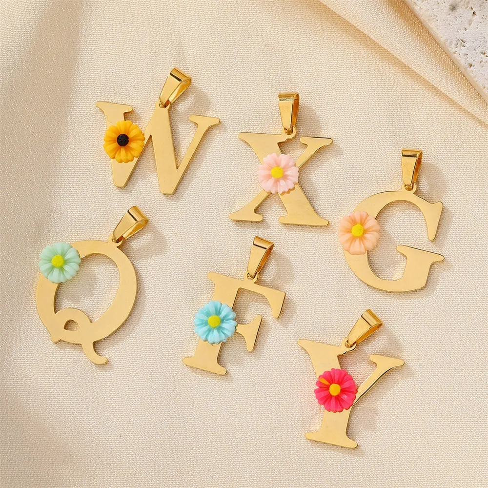 개인 맞춤 데이지 이니셜 레터 목걸이, 18K 금도금  - Initial Letter Necklace 18K Gold 리뷰 및 가격