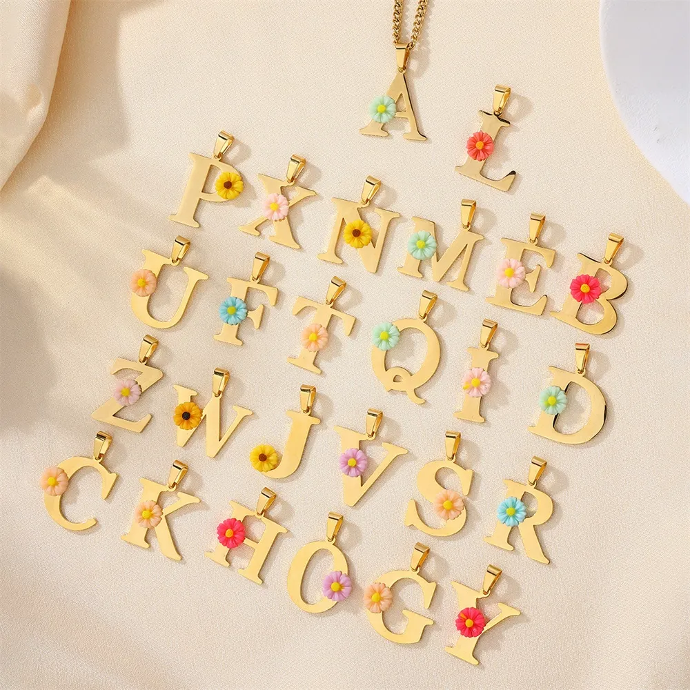 개인 맞춤 데이지 이니셜 레터 목걸이, 18K 금도금  - Initial Letter Necklace 18K Gold 리뷰 및 가격