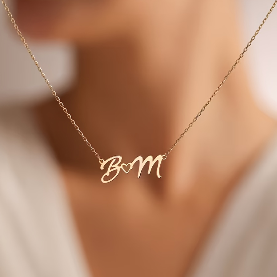 여성을위한 사용자 정의 이름 목걸이 방수 스테인레스 스 - Custom Name Necklace Stainless Steel 리뷰 및 가격