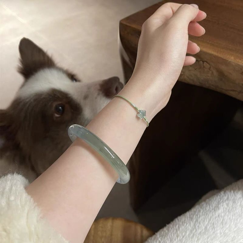 미얀마 아이스 뷰티, 오일 그린 반조각 팔찌, 얇은 원 - Bracelets 리뷰 및 가격
