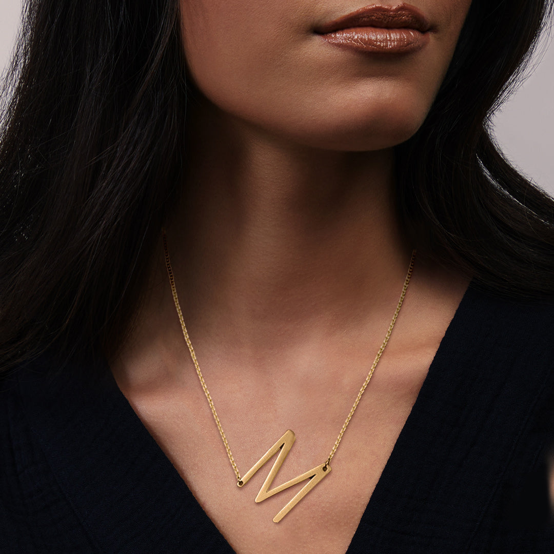 스테인레스 스틸 18K 금도금 펜던트 목걸이, 맞춤형  - Initial Letter Necklace 18K Gold 리뷰 및 가격