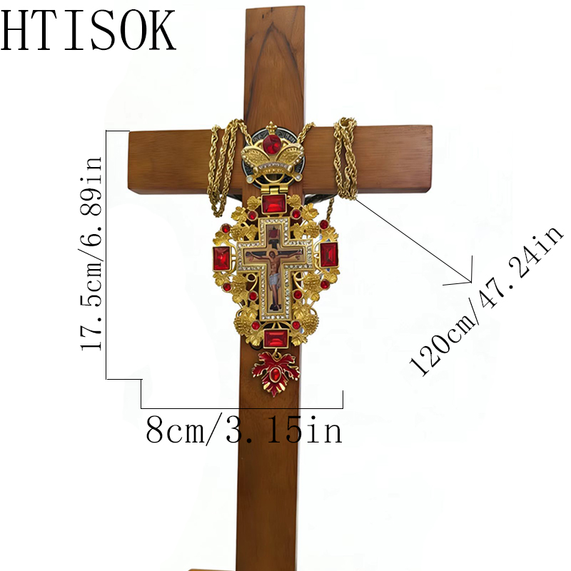 새로운 프리미엄 레드 주얼 골드 정교회 성직자 십자가  - Cross Pendant Necklace Gold 리뷰 및 가격
