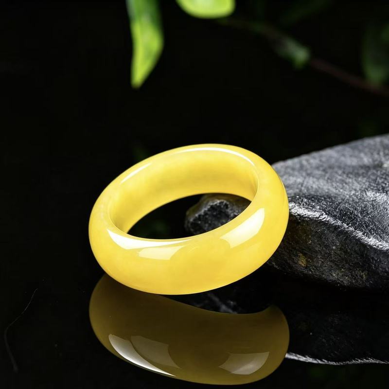 진짜 A급 경옥 반지, 풀옐로우 컬러와 풍부한 색소,  - Rings 리뷰 및 가격