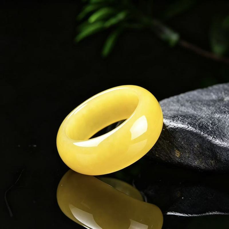 진짜 A급 경옥 반지, 풀옐로우 컬러와 풍부한 색소,  - Rings 리뷰 및 가격
