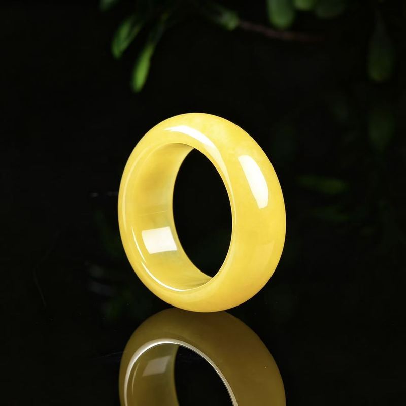진짜 A급 경옥 반지, 풀옐로우 컬러와 풍부한 색소,  - Rings 리뷰 및 가격