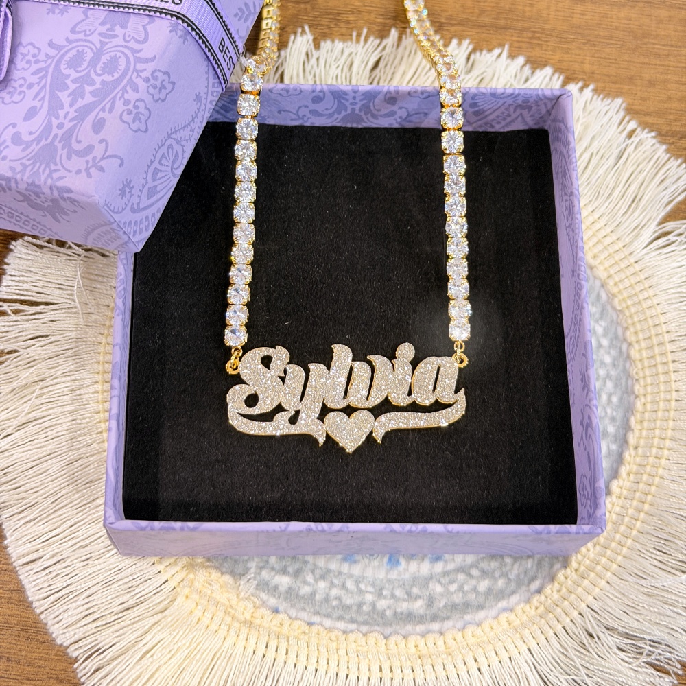 DUOYING 맞춤형 블링 네임 후프 귀걸이 목걸이 세 - Custom Name Necklace Stainless Steel 리뷰 및 가격
