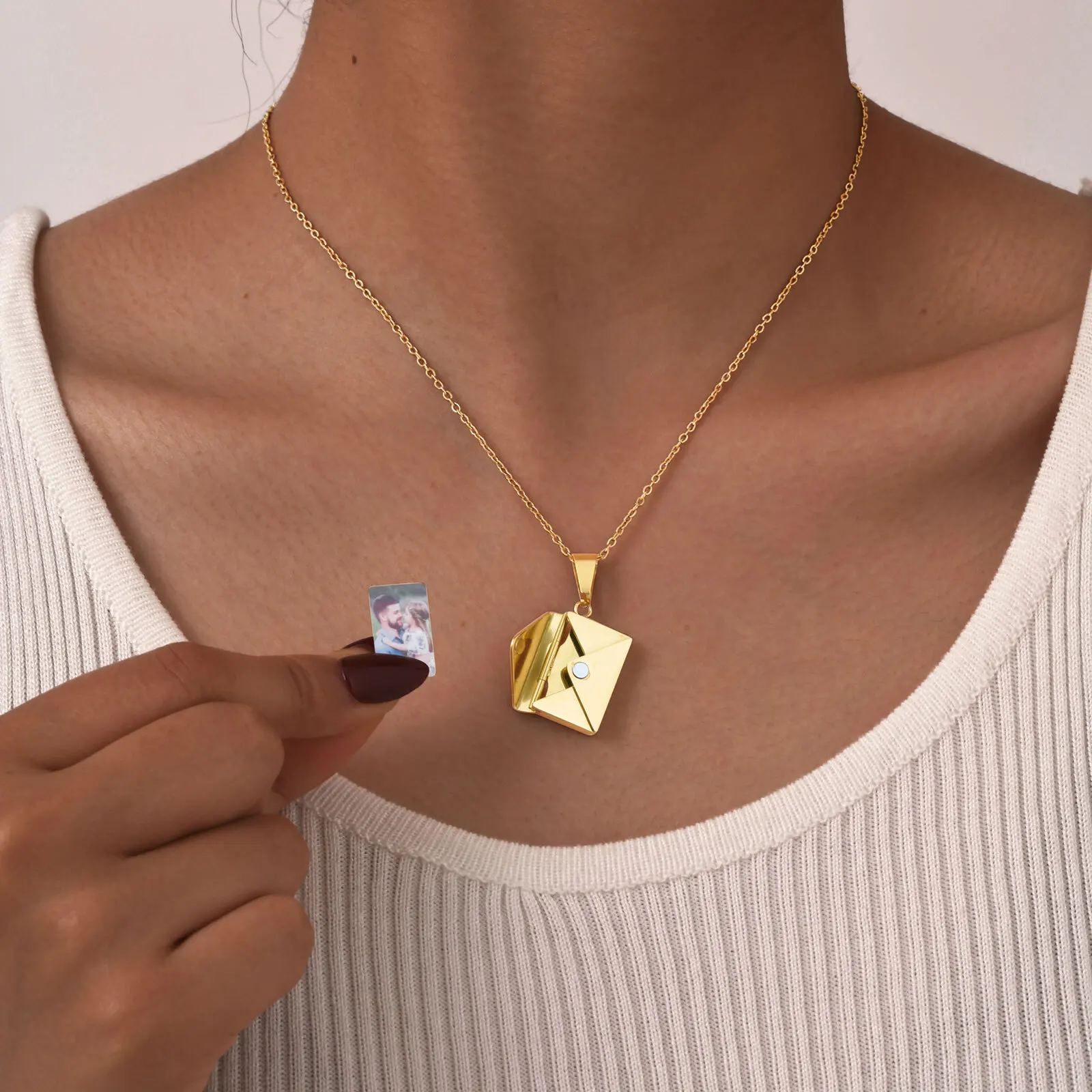개인화 된 사진 로켓 목걸이 봉투 사랑 편지 모양 펜던 - Custom Name Necklace Stainless Steel 리뷰 및 가격