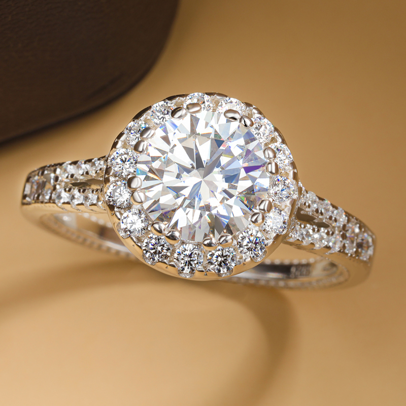 진짜 2캐럿 모이사나이트 반지 925 스털링 실버 우수 - Moissanite Engagement Ring 1 Carat 리뷰 및 가격