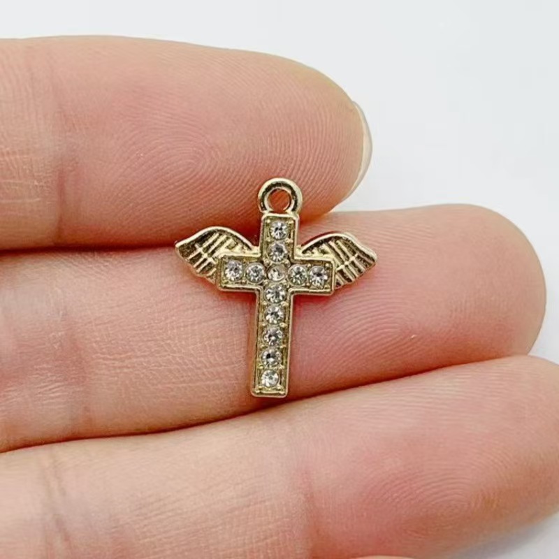 10개 다이아몬드 장식 골드 십자가 합금 펜던트 사랑의 - Cross Pendant Necklace Gold 리뷰 및 가격